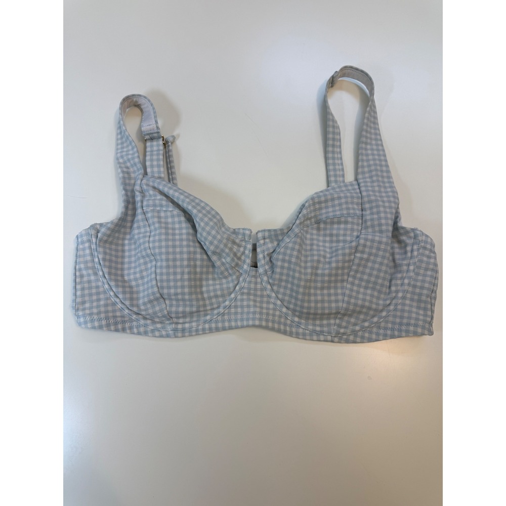 Victoria's‎ Secret Blue Gingham Underwire Bikini Top 38DDD